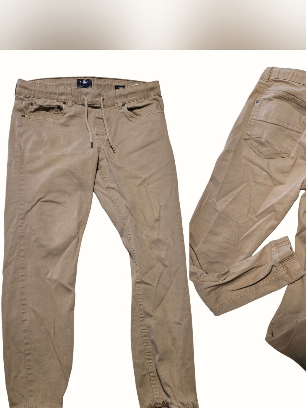 Casual Drawstring Jogger Pants - Khaki